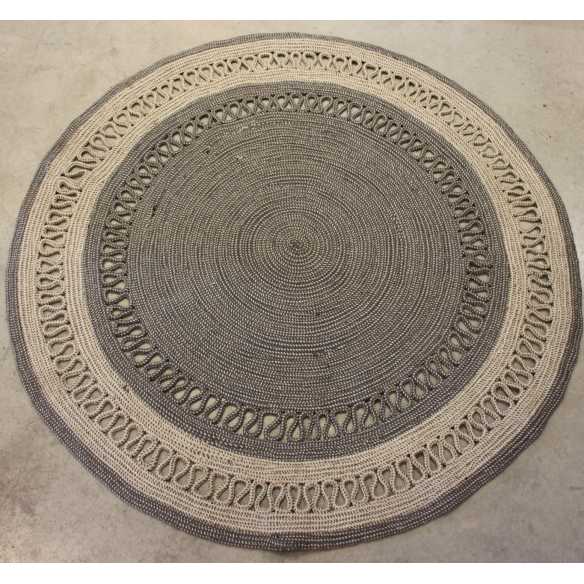 alfombra redonda gris y natural