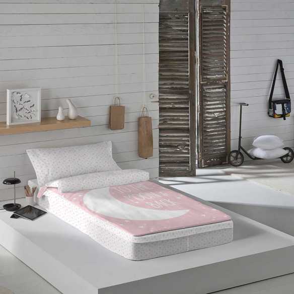 saco con relleno nordico rosa infatil moon pink