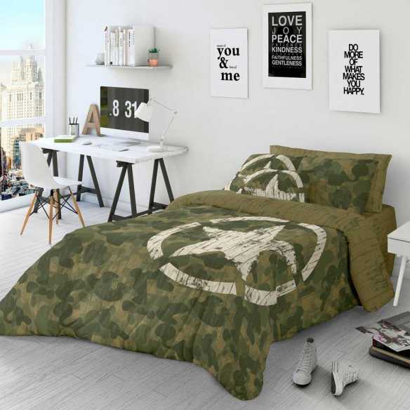 funda nordica juvenil camuflaje verde