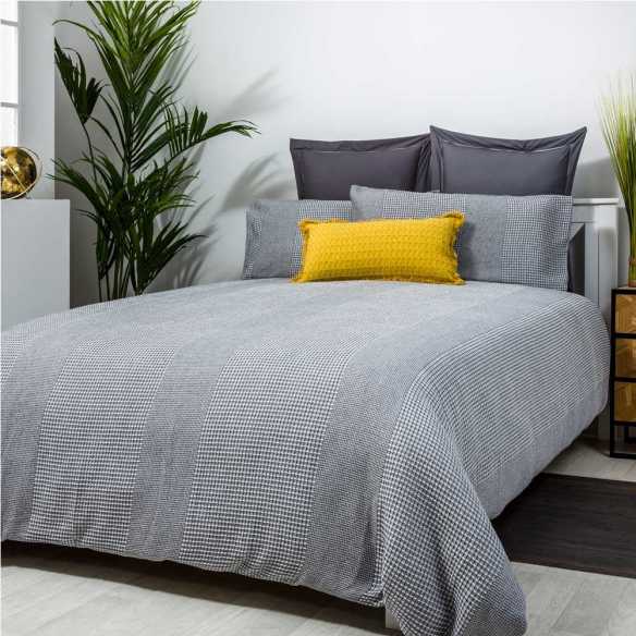 funda nordica gris punto