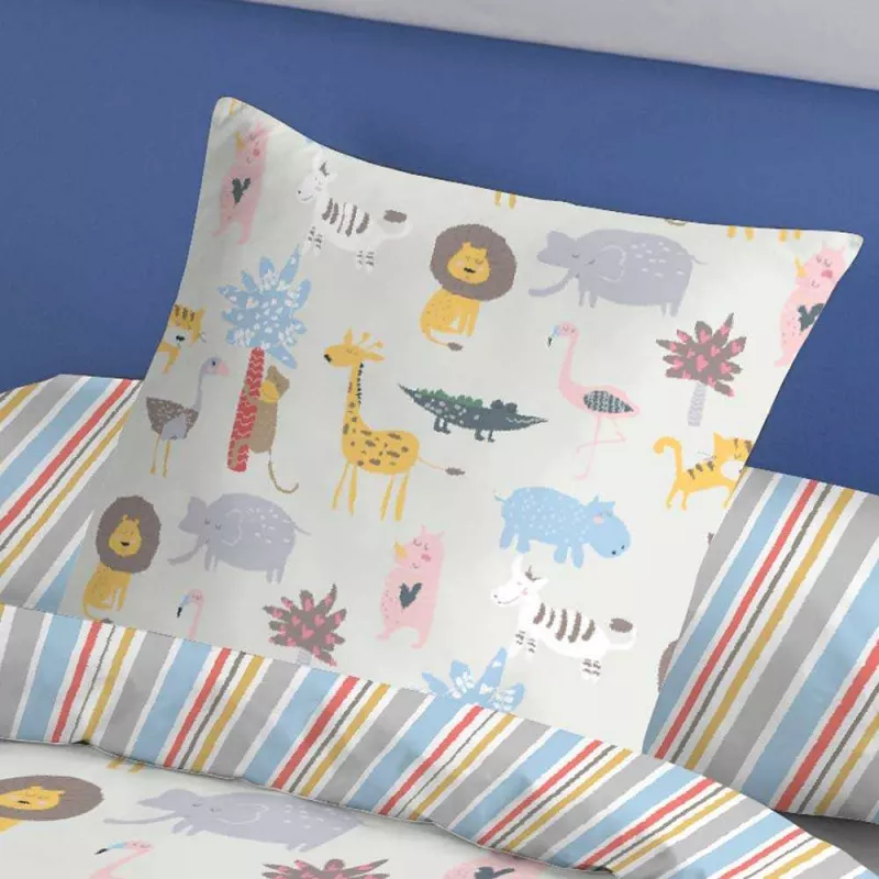 funda de cojin infantil animales de la selva