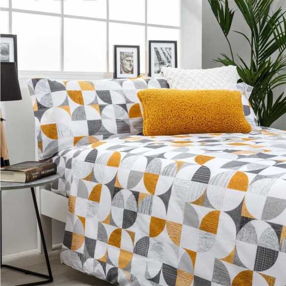 funda nordica gris y mostaza carnaby gris