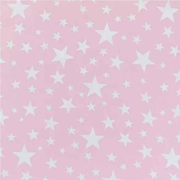 detalle juego de sabanas con estrellas rosa