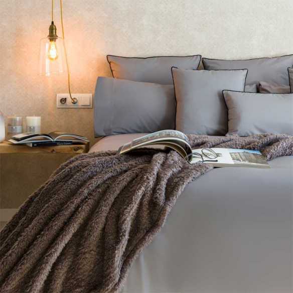 funda nordica gris algodon organico