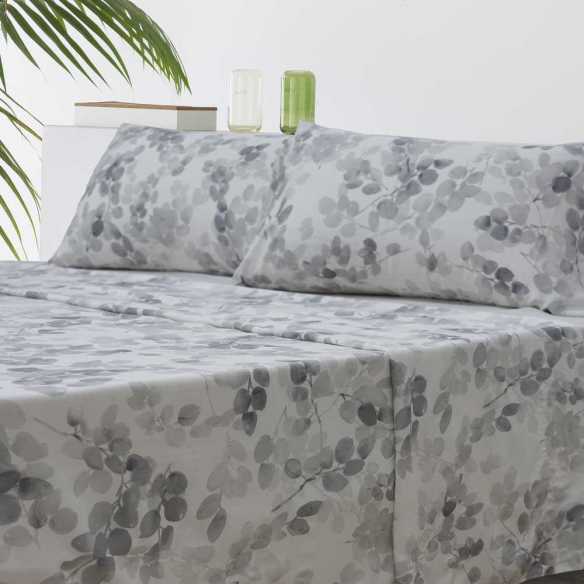 juego cama bambu gris