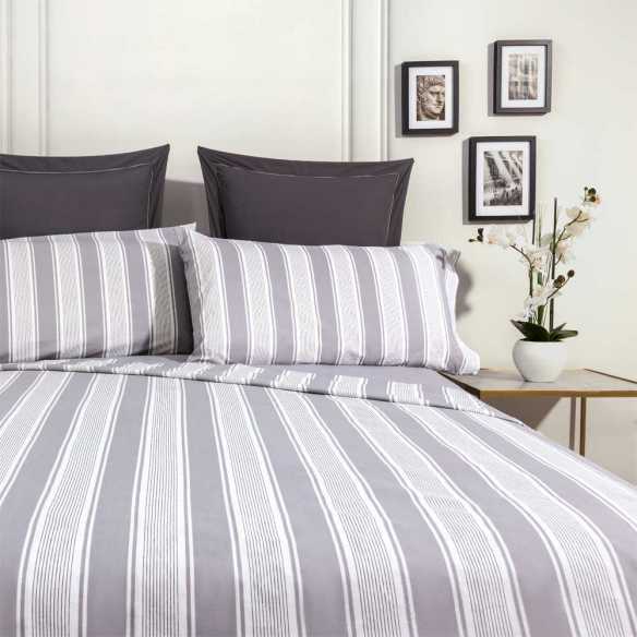 juego de cama poliester algodon gris