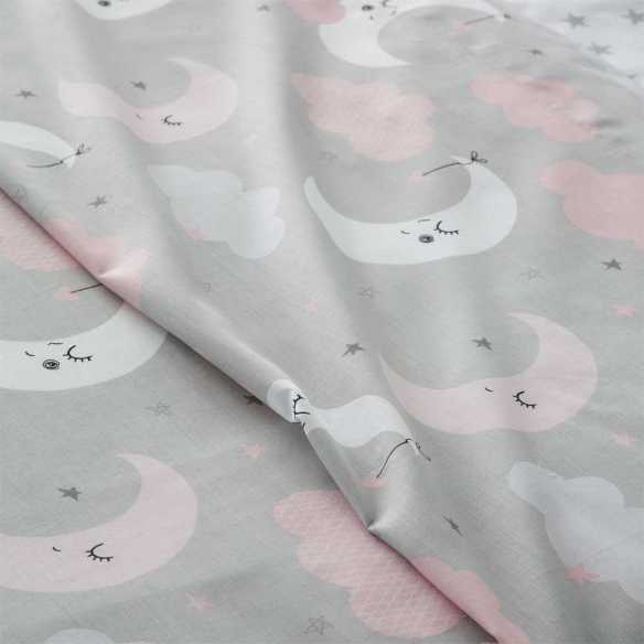 funda de edredon infantil lunitas gris y rosa