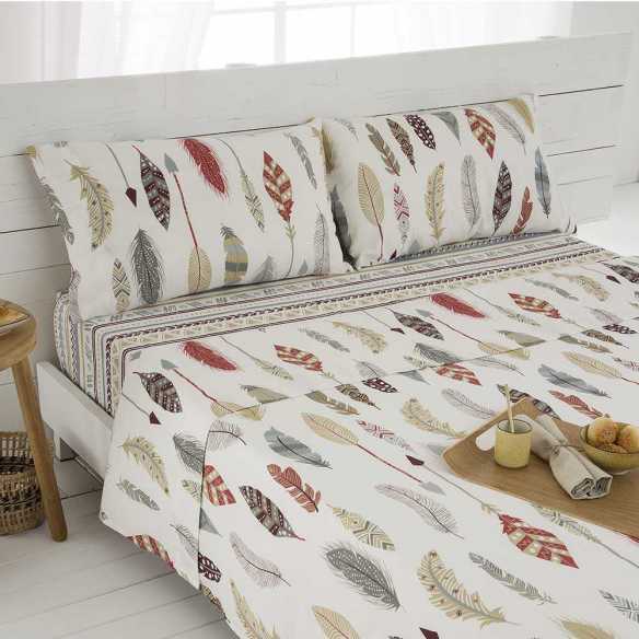 juego de cama multicolor algodon