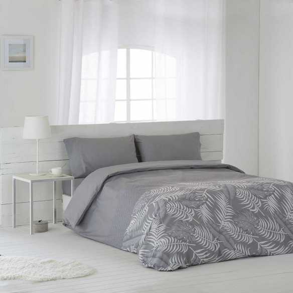 funda nordica algodon 100% gris