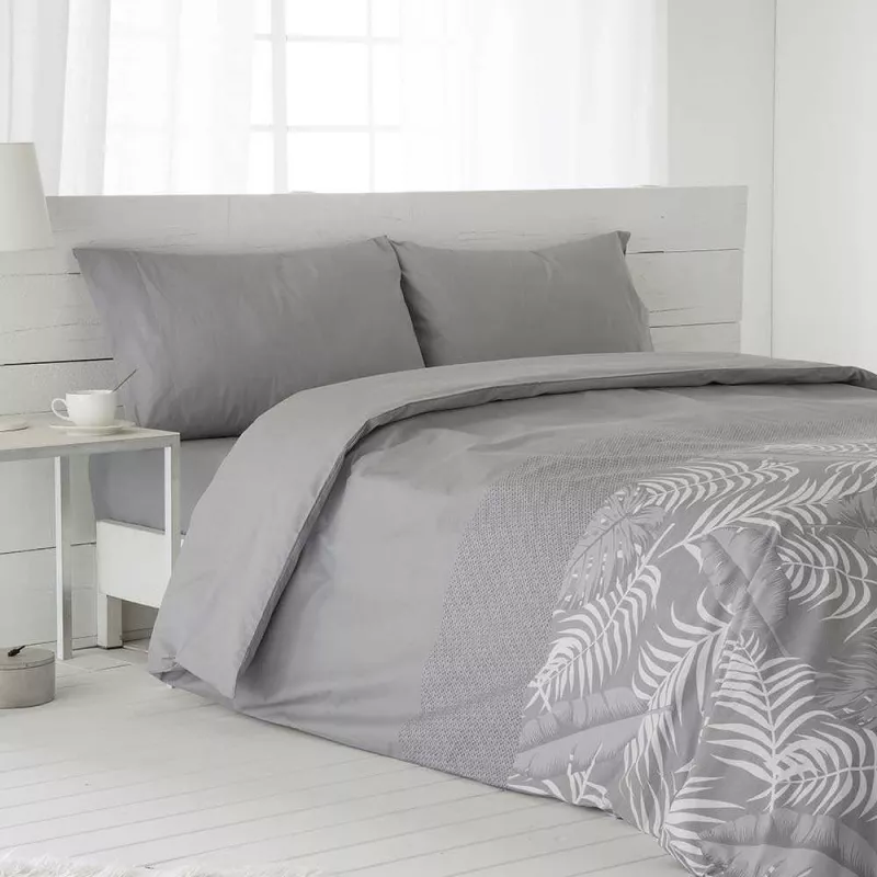 funda de edredon gris