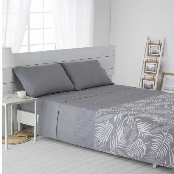 juego de cama gris algodon