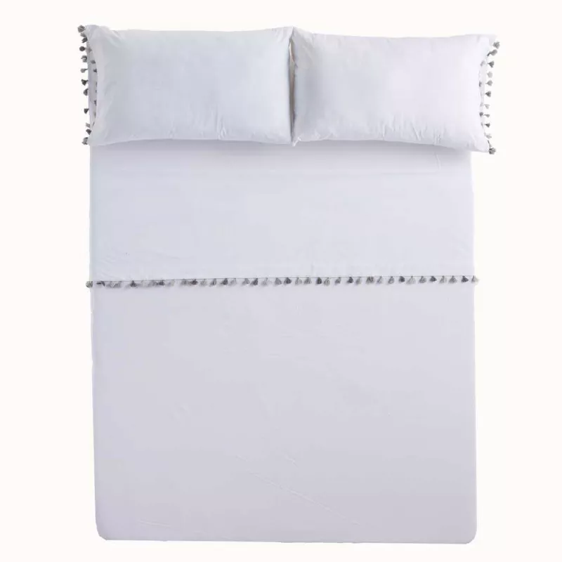 juego de cama algodón blanco