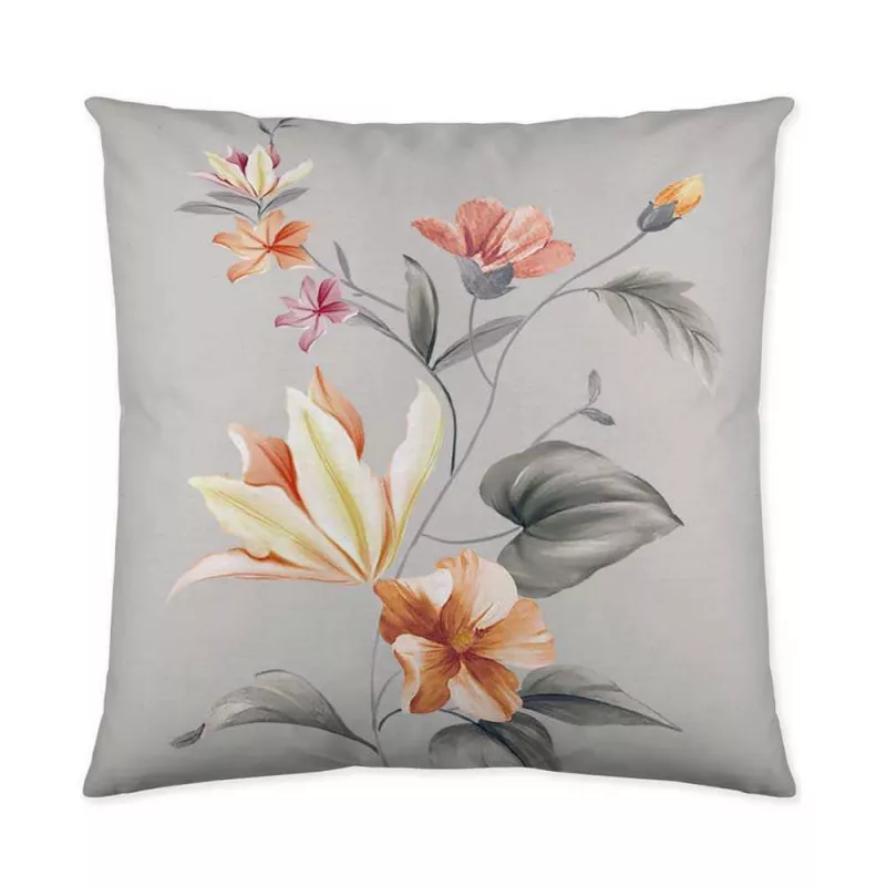 funda de cojín percal algodón gris 180 hilos