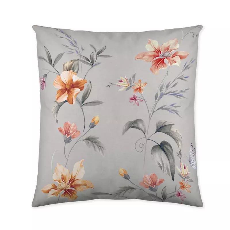 revés funda de cojín percal algodón gris 180 hilos