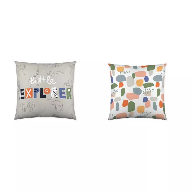 funda cojín infantil juvenil percal algodón 180 hilos multicolor