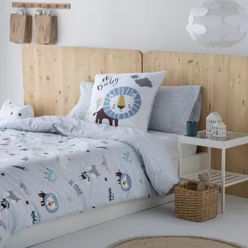 funda nórdica infantil gris 2