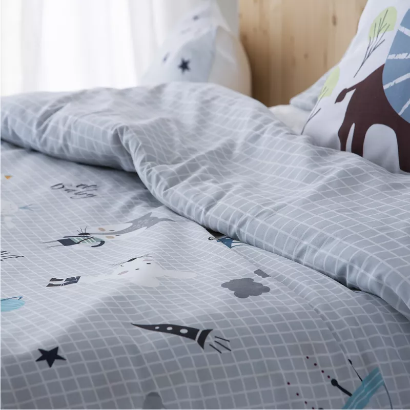 detalle funda nórdica infantil gris