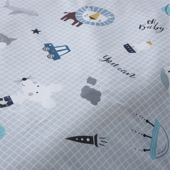 funda edredón algodón 180 hilos gris