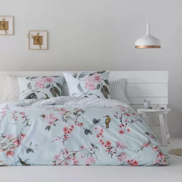 funda nórdica percal algodón 180 hilos azul 2