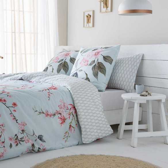 funda edredón azul turquesa 180 hilos