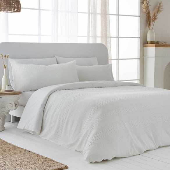 funda nórdica nido de abeja beige