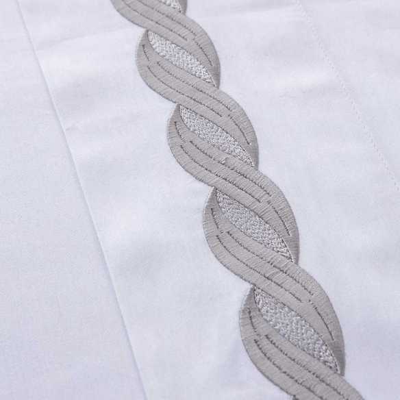 juego de sábanas 100% satén algodón egipcio bordada blanco