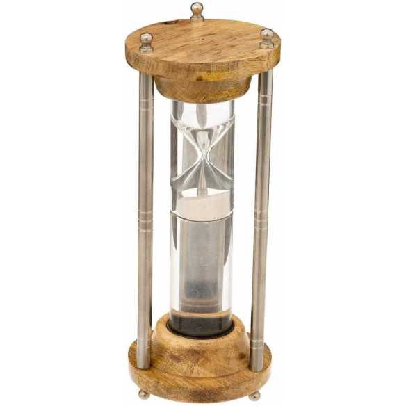 reloj de arena madera y cristal