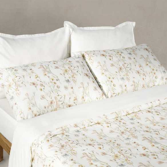 funda de edredón percal algodón 200 hilos beige