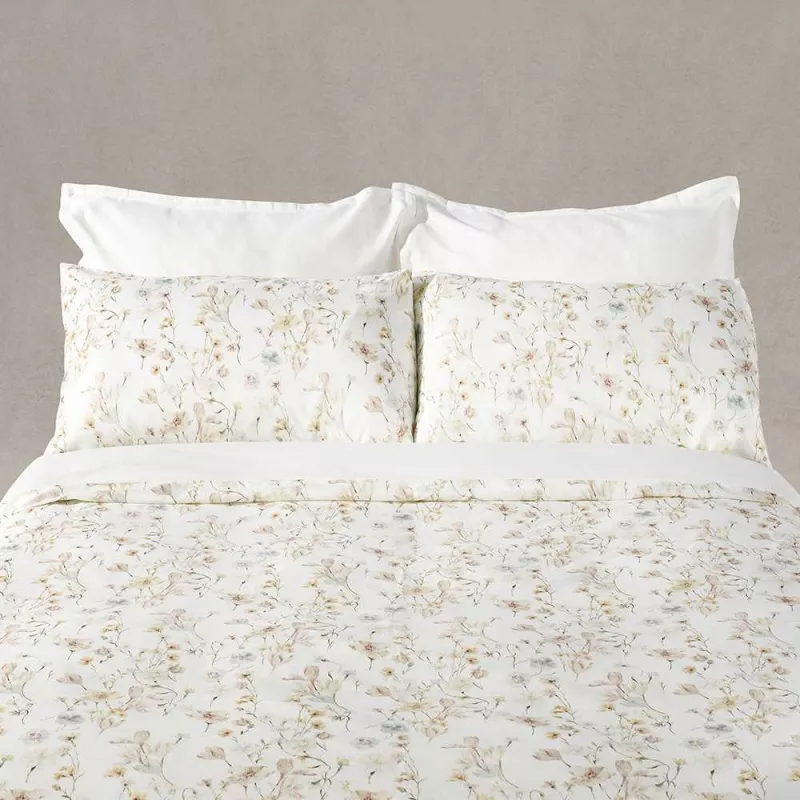 funda de edredón cierre con botones beige