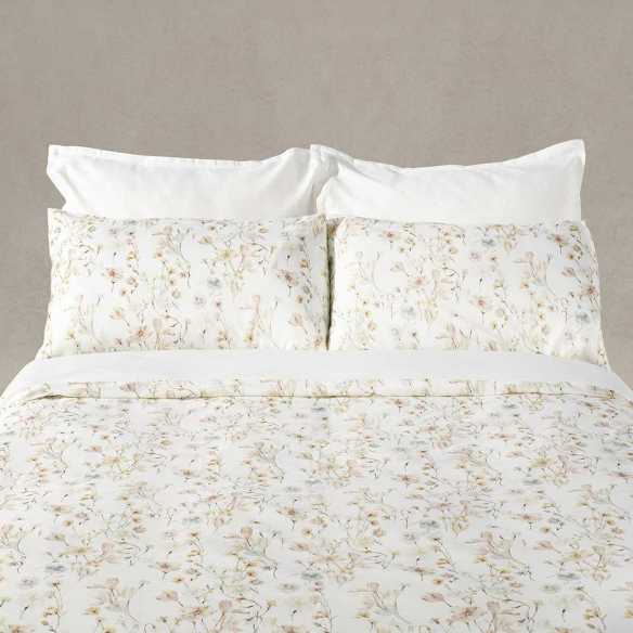 funda de edredón cierre con botones beige