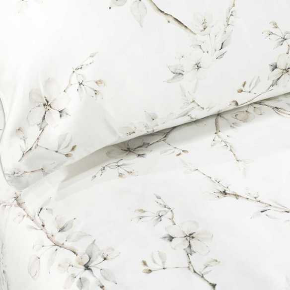 juego de cama estampado beige satén 200 hilos