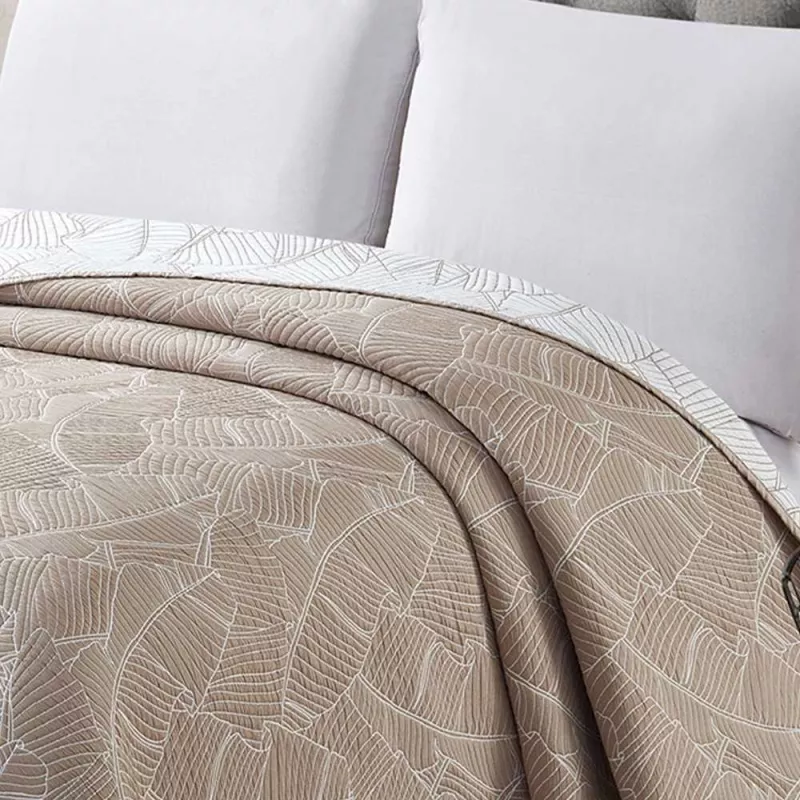 colcha de primavera verano otoño beige reversible