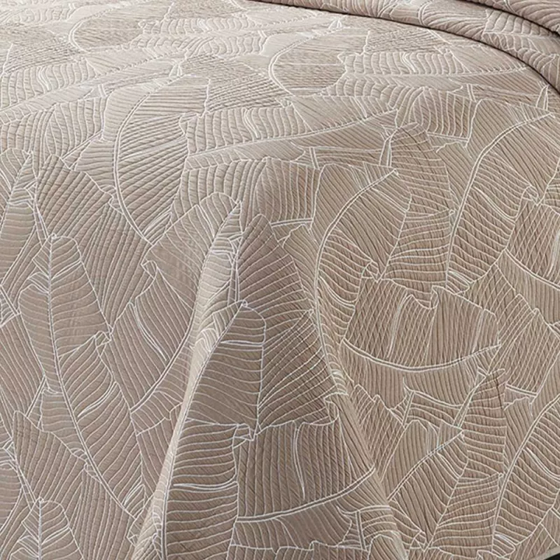 cubre cama de verano reversible beige