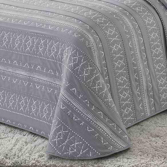 colcha reversible gris verano