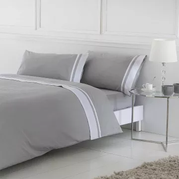 funda nórdica satén algodón egipcio 400 hilos gris 2