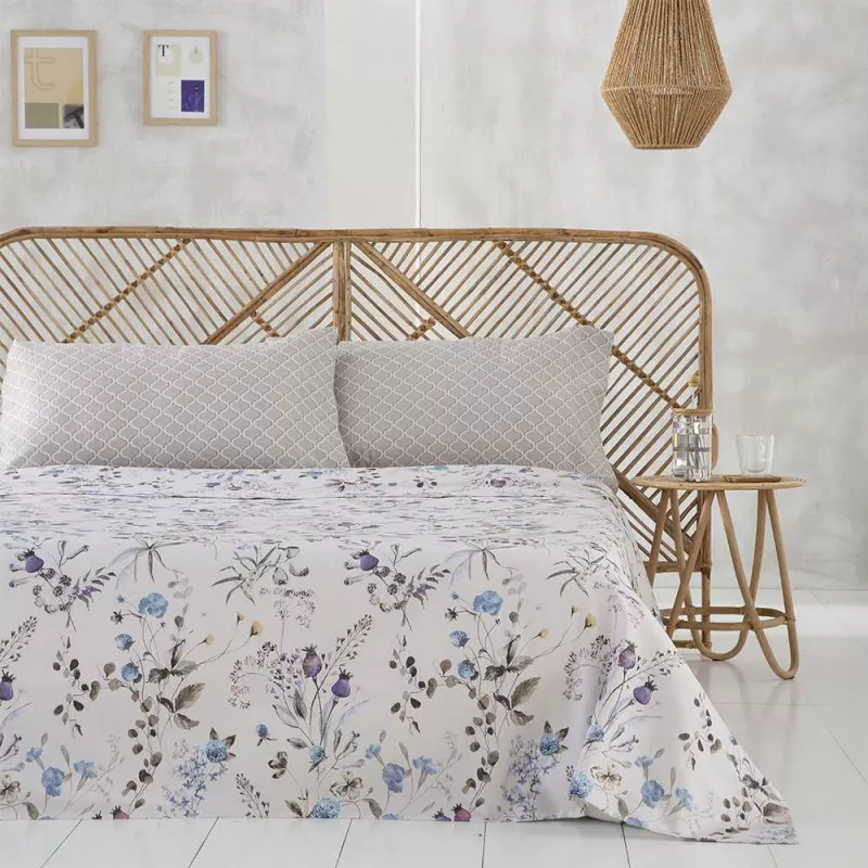 juego de cama satén algodón 200 hilos beige multicolor