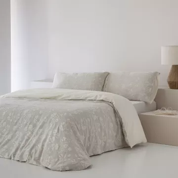 funda nórdica algodón jacquard gris 200 hilos