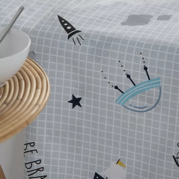 juego de sábanas infantil percal algodón 180 hilos gris