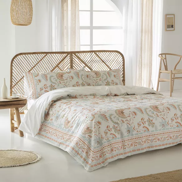 funda nórdica algodón beige multicolor