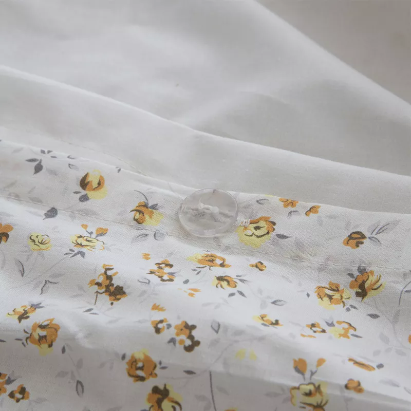 funda nórdica algodón beige cierre con botones con flores