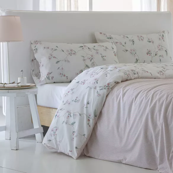 funda nórdica reversible algodón egipcio 144 hilos multicolor cierre con botones