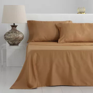 juego de sábanas algodón 300 hilos terracota 2