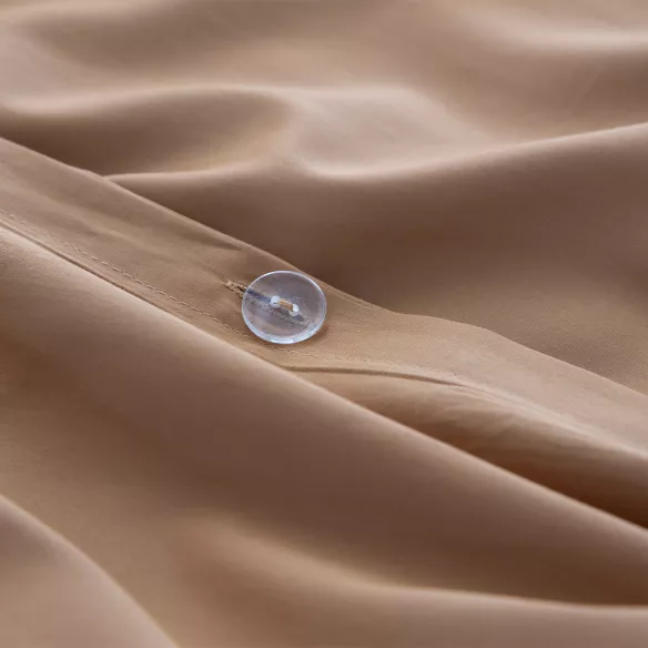 funda nórdica con botones satén 300 hilos terracota cierre con botones