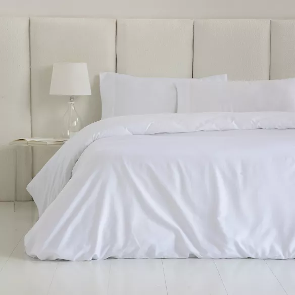 funda edredón nórdico satén 300 hilos blanco