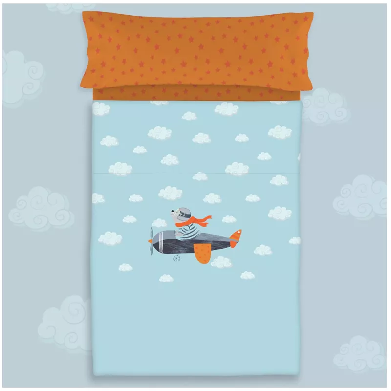 foto aerea juego de sabanas infantil aviador