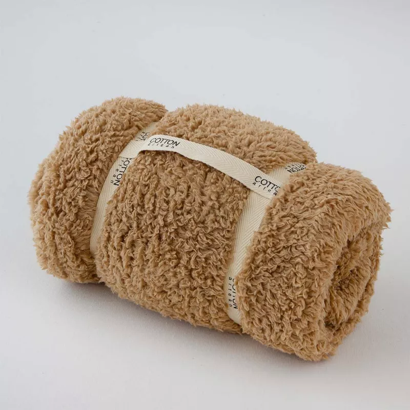 manta plaid viaje regalo sofá cama suave y cálida alta calidad camel