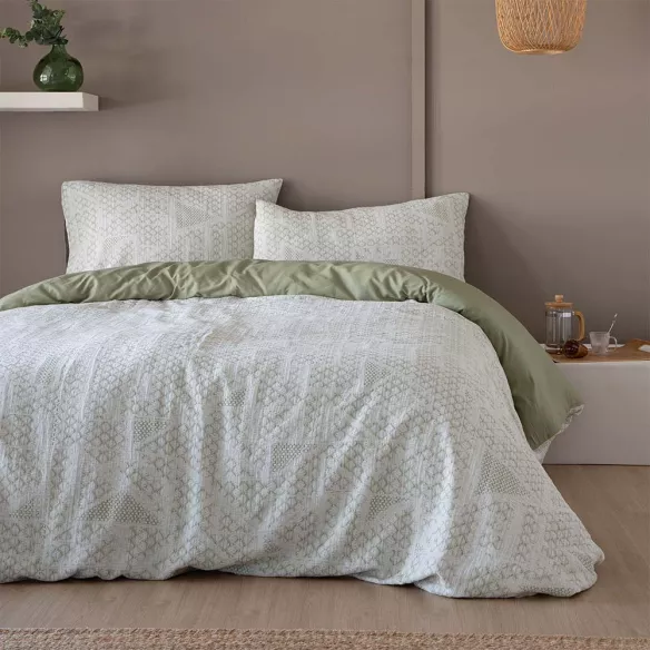 funda edredón nórdico verde algodón