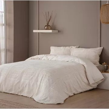 funda nórdica jacquard beige