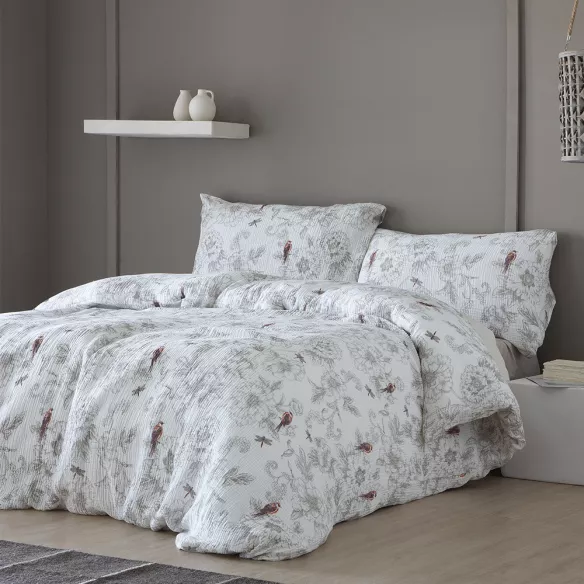 funda nórdica algodón doble gasa blanco