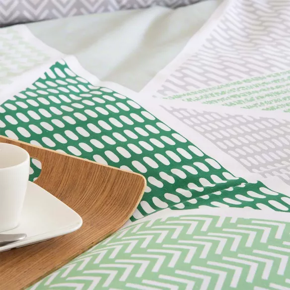 funda edredón verde reversible algodón poliéster